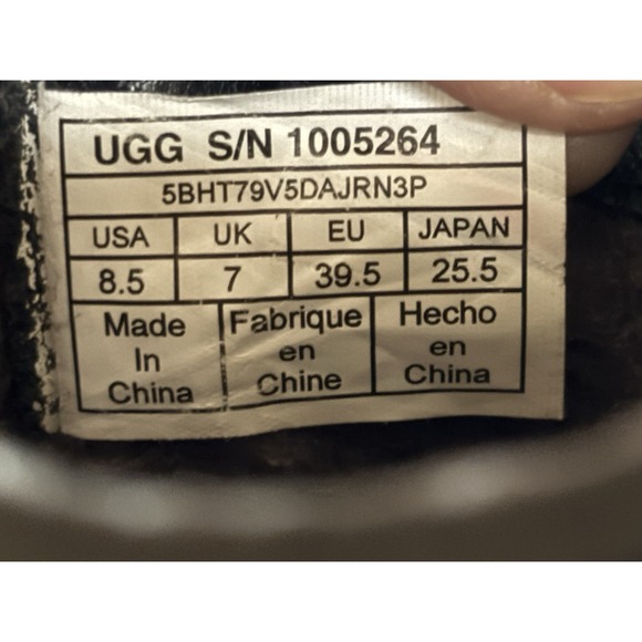 UGG Kesey Waterproof Leather And Wool Ankle Boots, BLK/Gray Women's 8.5 - Picture 7 of 7